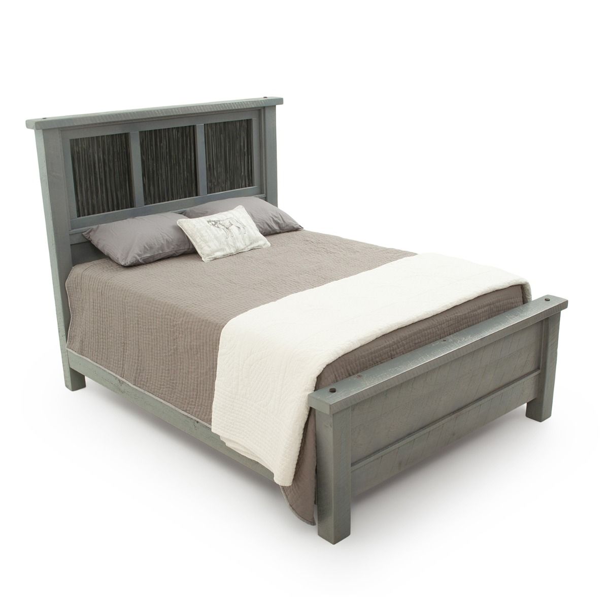 COTTAGE GRAY CORRUGATED BARNWOOD BED
