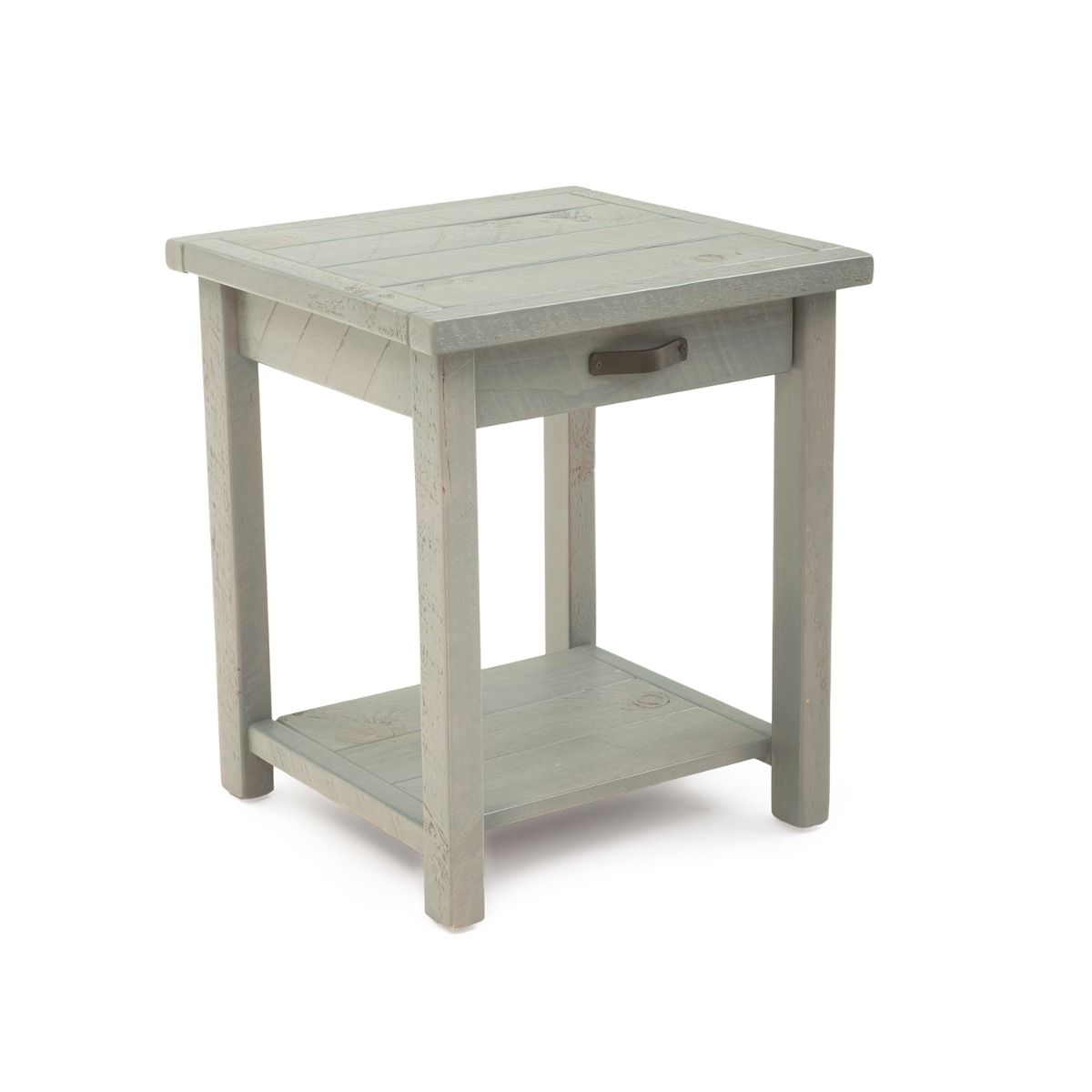 COTTAGE GRAY 1 DRAWER OPEN SHELF BARNWOOD NIGHTSTAND