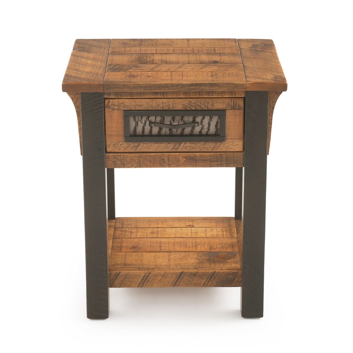 WINTER FOREST RUSTIC 1 DRAWER BARNWOOD NIGHTSTAND