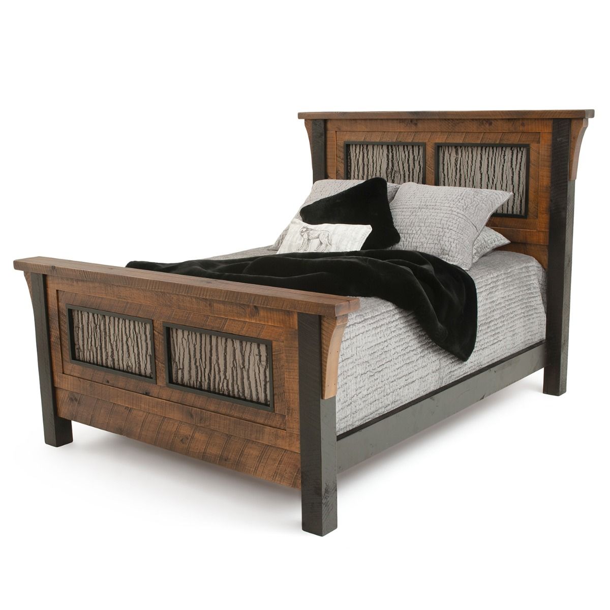 WINTER FOREST RUSTIC BARNWOOD BED