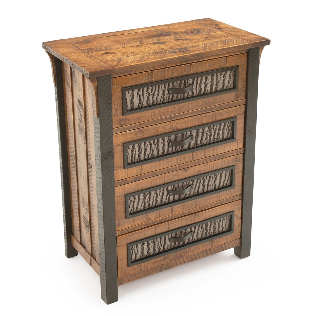WINTER FOREST RUSTIC BARNWOOD CHEST OF DRAWERS