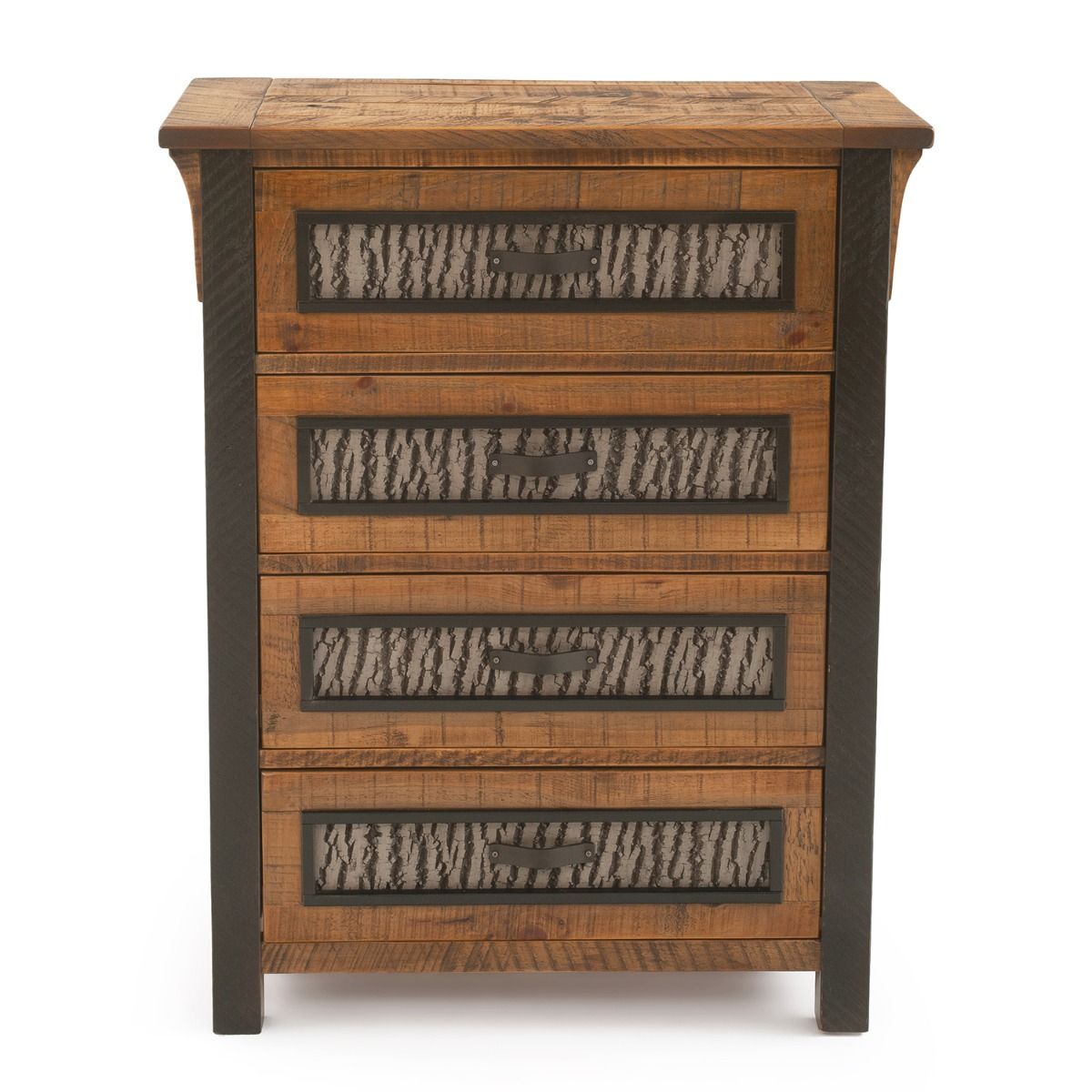 WINTER FOREST RUSTIC BARNWOOD CHEST OF DRAWERS
