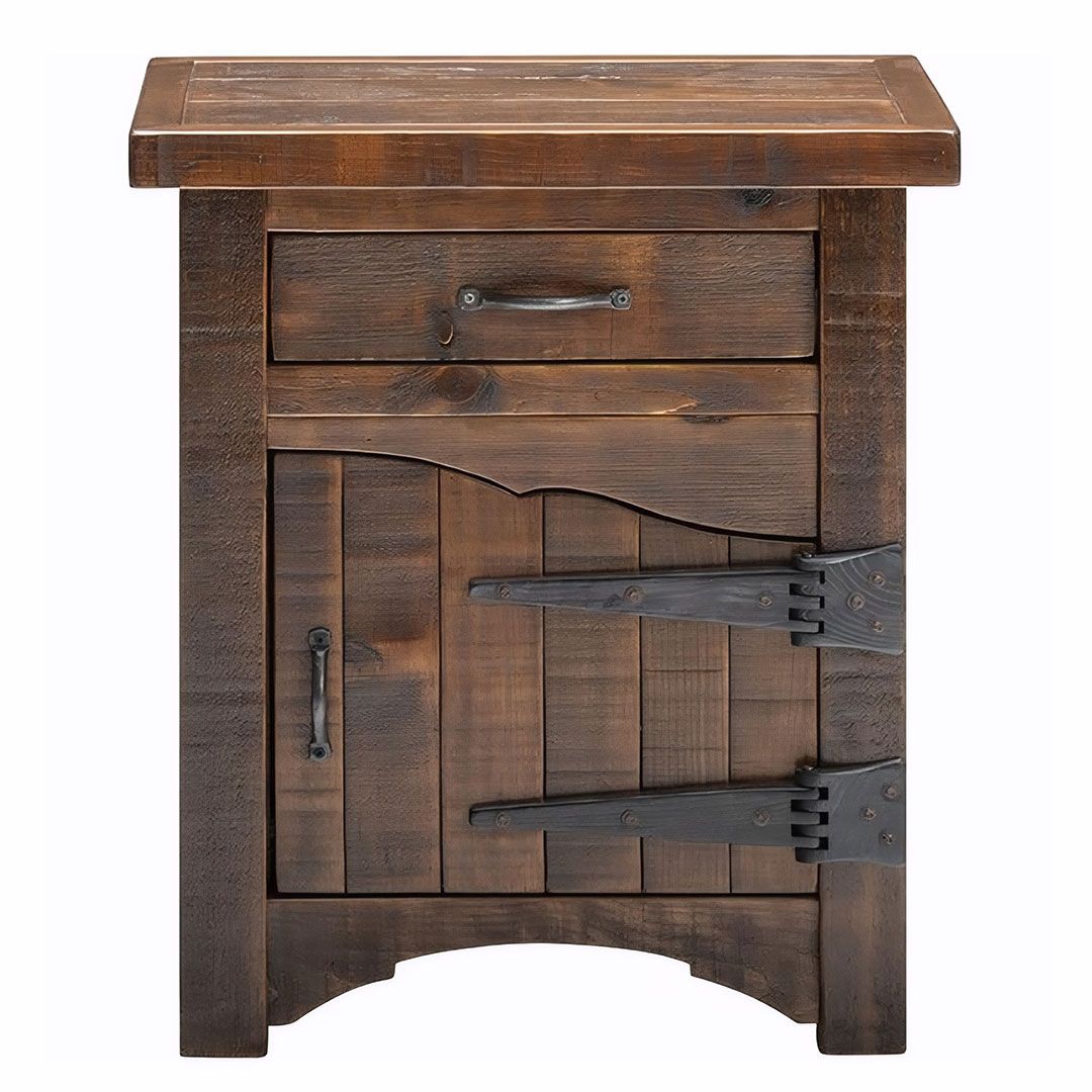 WOODLAND PARK RUSTIC 1 DRAWER ENCLOSED NIGHTSTAND