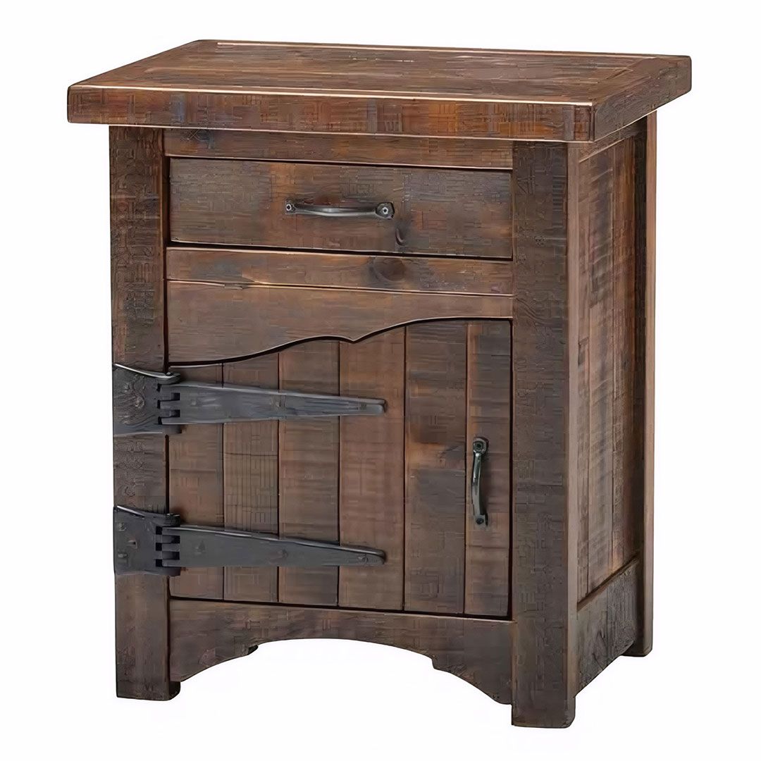 WOODLAND PARK RUSTIC 1 DRAWER ENCLOSED NIGHTSTAND