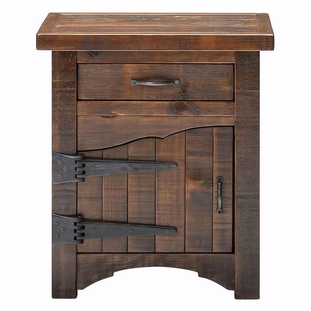 WOODLAND PARK RUSTIC 1 DRAWER ENCLOSED NIGHTSTAND