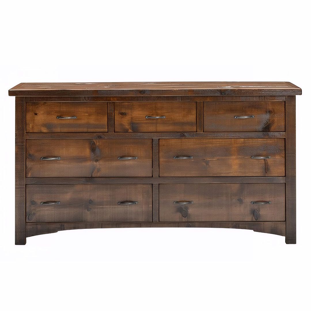 WOODLAND PARK RUSTIC 7 DRAWER DRESSER
