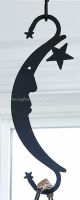 Wrought Iron Moon & Stars Decorative S-Hook
