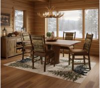 Dining Table: Some lifestyle images are created with AI for visualization purposes. Crafted from natural solid wood, each piece is unique and will vary.