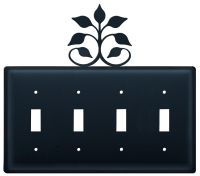 Wrought Iron Leaf Fan Quad Switch Cover