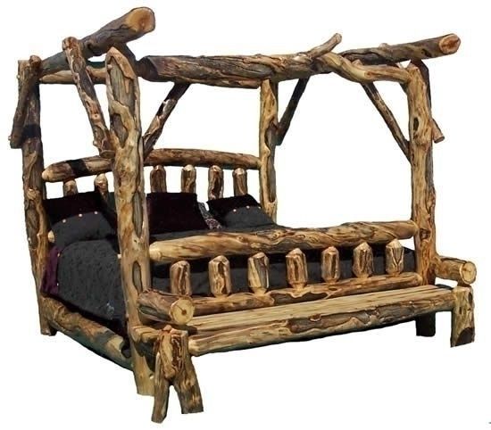 RUSTIC ASPEN CANOPY BED