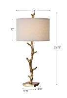 Javor Antiqued Gold Tree Branch Metal Table Lamp