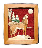 Howling Wolf Wood Art