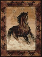 Stallion Border Area Rug