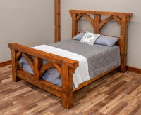 River Rustic Open Arch Barnwood Timber Bed - Antique Barnwood Finish
