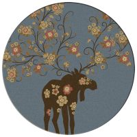 Moose Blossom Blue Rug