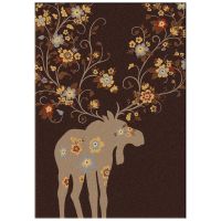 Moose Blossom Chocolate Rug - 5 x 8 & 8 x 11