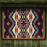 Rustic Cross Rug - Blue