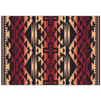 Rustic Cross Rug - Burnt Red