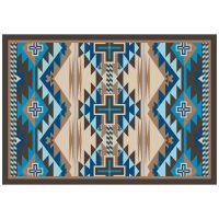 Rustic Cross Rug - Indigo Turquoise