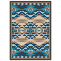 Rustic Cross Rug - Indigo Turquoise