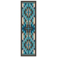 Rustic Cross Rug - Indigo Turquoise