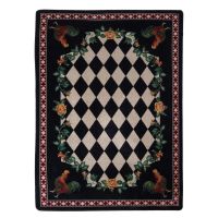High Country Rooster Rug - Black