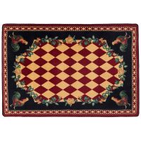 High Country Rooster Rug - Red