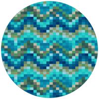 Spa Tiles Area Rug - Aqua