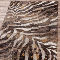 Modern Zebra Rug - Gold Splash