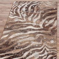 Modern Zebra Rug - Silver Splash