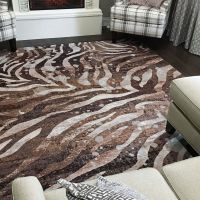 Modern Zebra Rug - Silver Splash
