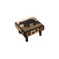 Adirondack Black Bear Hooked Footstool