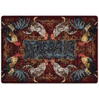 Pecking Order Entry Rug - Bordeaux
