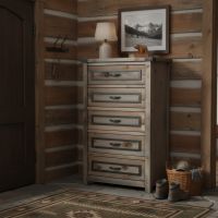Rustic Drawer Chest: Some lifestyle images are created with AI for visualization purposes. Crafted from natural solid wood, each piece is unique and will vary.