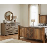 Rustic Wood Dresser: Some lifestyle images are created with AI for visualization purposes. Crafted from natural solid wood, each piece is unique and will vary.