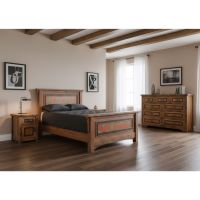 Panel Bed: Some lifestyle images are created with AI for visualization purposes. Crafted from natural solid wood, each piece is unique and will vary.
