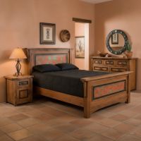 Rustic Bed: Some lifestyle images are created with AI for visualization purposes. Crafted from natural solid wood, each piece is unique and will vary.
