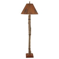 Rustic Twig & Leather Floor Lamp