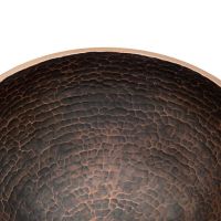 13" Round Old World Oil Rubbed Bronze Hand Forged Copper Vessel Sink