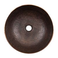 14" Small Round Oil Rubbed Bronze Terra Firma Copper Vessel Sink