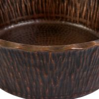14.5" Round Forest Oil Rubbed Bronze Hammered Copper Vessel Sink