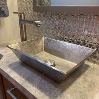 15" Rectangular Nickel Terra Firma Copper Vessel Sink