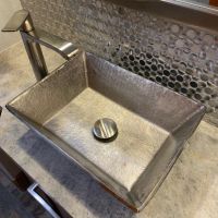 15" Rectangular Nickel Terra Firma Copper Vessel Sink