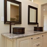 15" Round Tub Oil Rubbed Bronze Hammered Copper Vessel Sinks