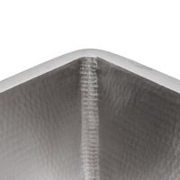 15" Square Nickel Hammered Copper Bar & Prep Sink - 3.5" Drain