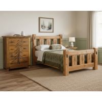 Rustic Chest: Some lifestyle images are created with AI for visualization purposes. Crafted from natural solid wood, each piece is unique and will vary.