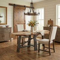 Contemporary Dining Table: Some lifestyle images are created with AI for visualization purposes. Crafted from natural solid wood, each piece is unique and will vary.