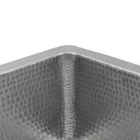 16" Square Nickel Hammered Copper Bar & Prep Sink - 3.5" Drain