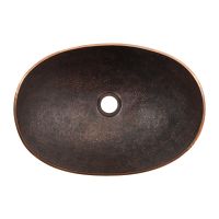 17" Oval Oil Rubbed Bronze Terra Firma Copper Vessel Sink