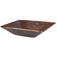 17" Rectangular Modern Old World Oil Rubbed Bronze Forged Copper Vessel Sink